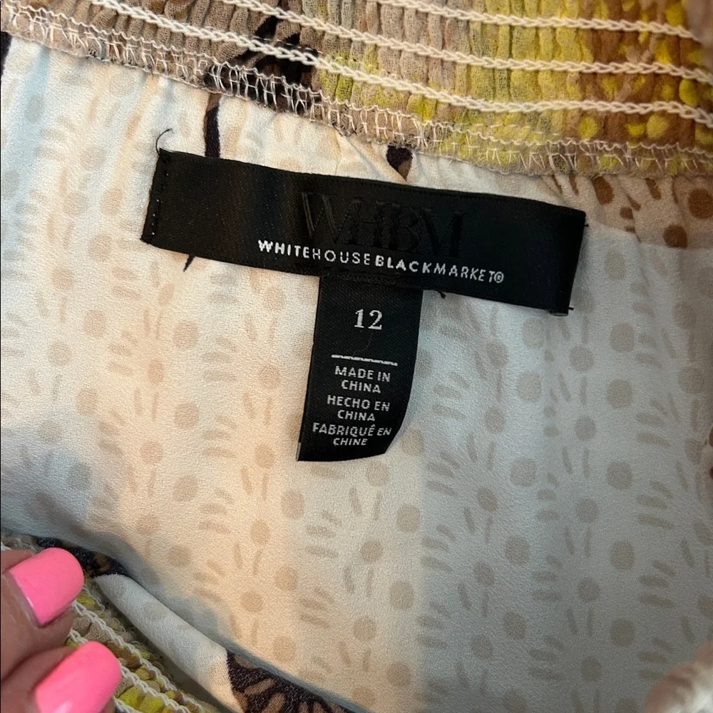 White House Black Market White Multi Floral Maxi Skirt